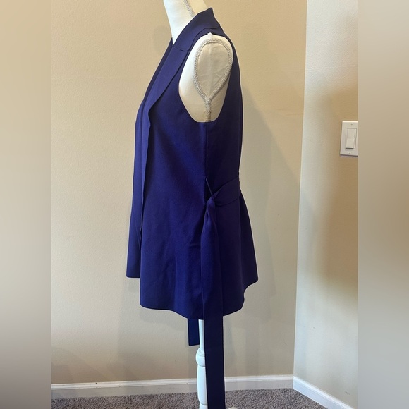 M.M. Lafleur Amethyst Purple Jardigan Sleeveless Knit Blazer Vest Size Medium - Picture 6 of 11